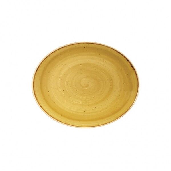 Piatto Ovale Coupe 19.2 cm Stonecast Mustard Yellow Churchill - per ristoranti - Imballo 12 pz