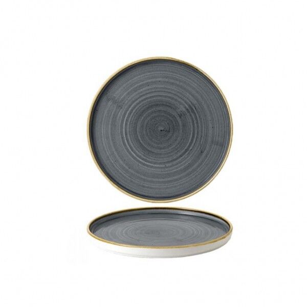 Piatto Piano Walled Stonecast Blueberry per ristorazione - Imballo 6 pz