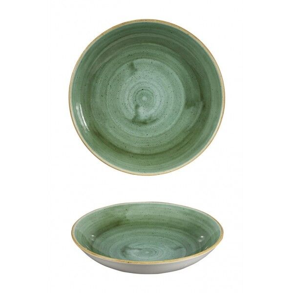Piatto Fondo Coupe Stonecast Samphire Green - Churchill - per hotel - Imballo 12 pz