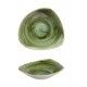 Piatto Fondo Triangolare Stonecast Samphire Green per ristoranti - Imballo 12 pz