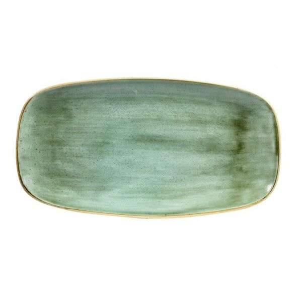 Piatto Rettangolare 35x18.5 cm Stonecast Samphire Green per ristorazione - Imballo 6 pz