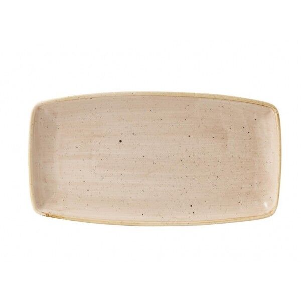 Piatto Rettangolare Stonecast Nutmeg Cream 35x18.5 cm per ristoranti - Imballo 6 pz