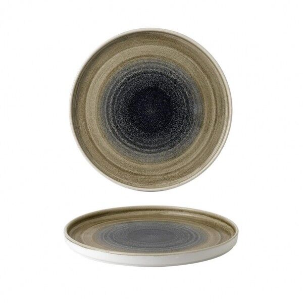 Piatto Piano Walled Stonecast Aqueous Bayou Churchill per ristoranti - Imballo 6 pz
