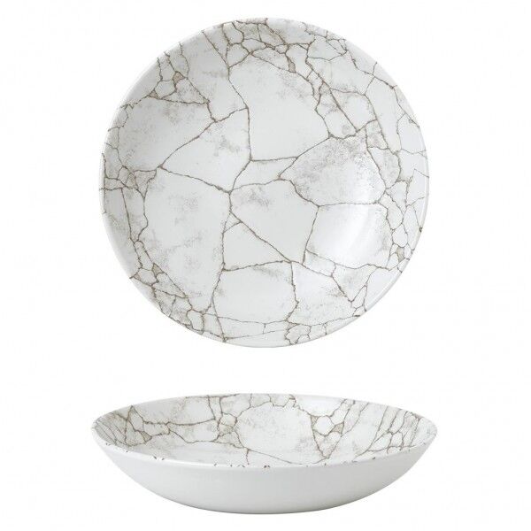 Piatto Fondo Coupe 24.8 cm Studio Prints Kintsugi Agate Grey per hotel - Imballo 12 pz