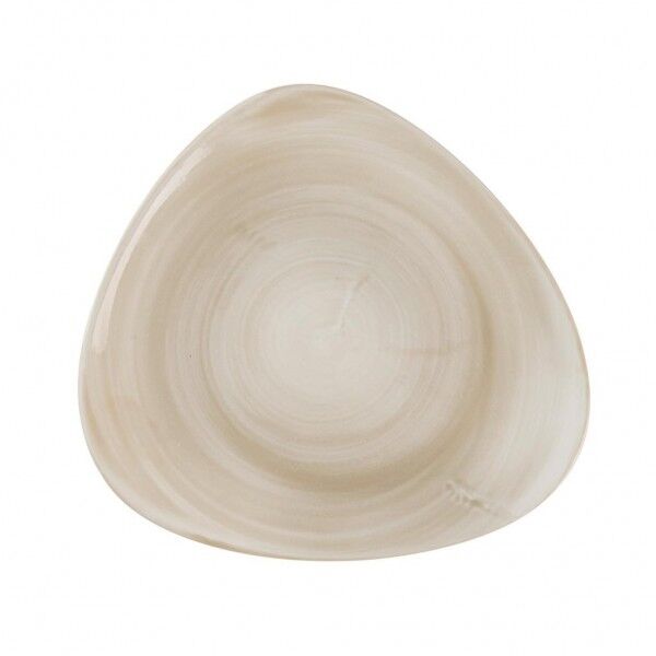 Piatto Piano Triangolare 22.9 cm Canvas Natural Stonecast per ristoranti - Imballo 12 pz