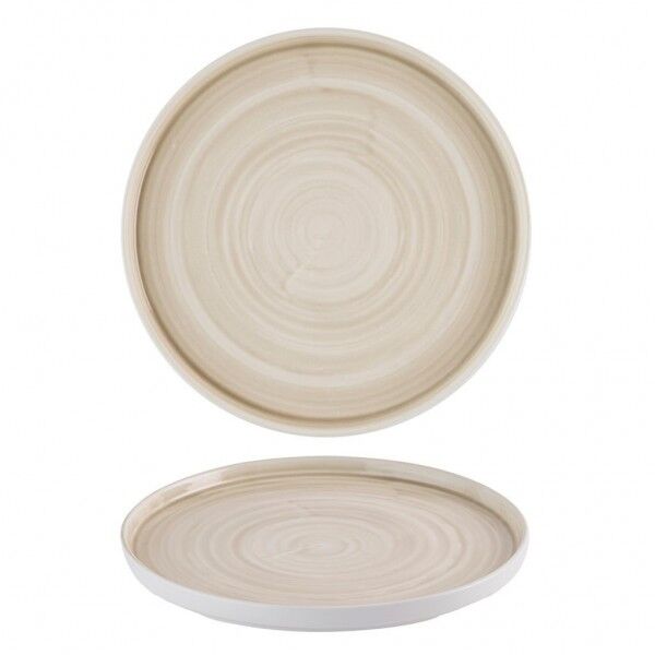 Piatto Piano Walled 26 cm Canvas Natural Stonecast per ristorazione - Imballo 6 pz