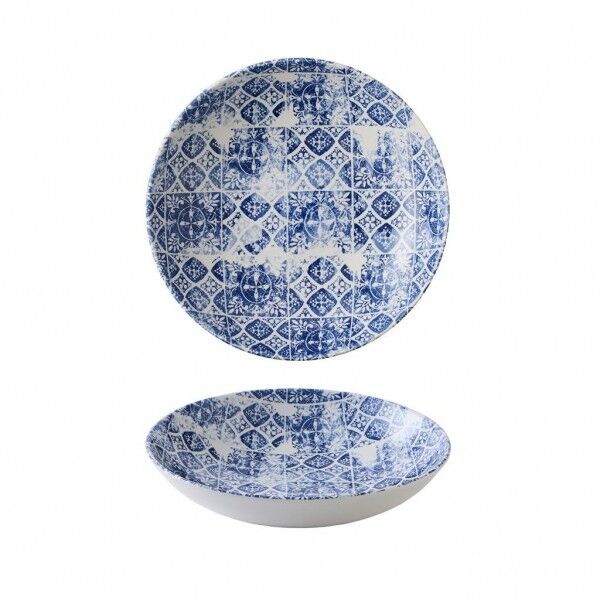 Piatto Fondo Coupe 18.2 cm Porto Blue per ristorazione - Imballo 12 pz