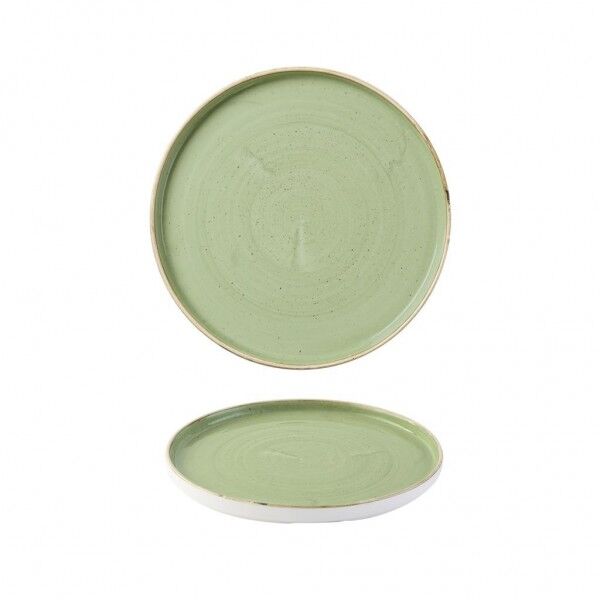 Piatto Piano Walled 26 cm Stonecast Sage Green - per ristorazione - Imballo 6 pz
