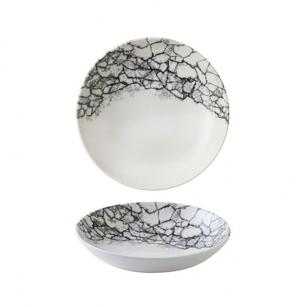 Piatto Fondo Coupe Studio Prints Kintsugi Accents Quartz Black per ristoranti - Imballo 12 pz