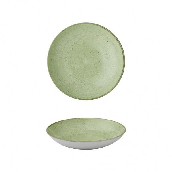 Piatto Fondo Coupe Stonecast Sage Green Churchill per ristoranti - Imballo 12 pz