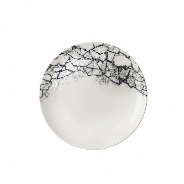 Piatto Piano Coupe 21.7 cm Kintsugi Accents Quartz Black per ristoranti - Imballo 12 pz