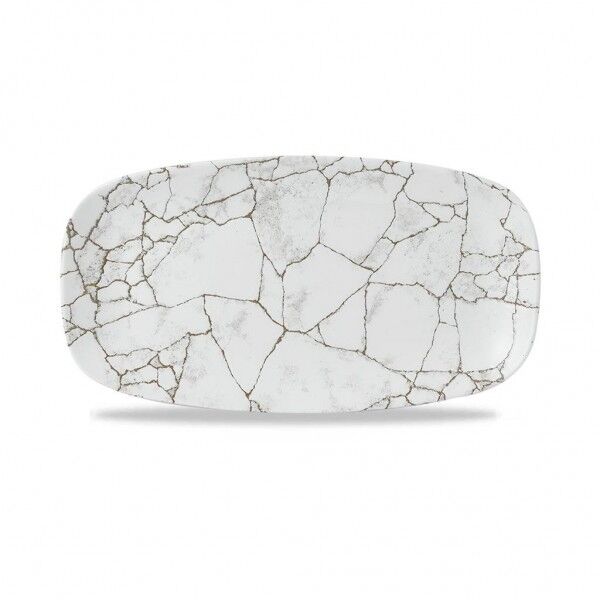 Piatto Rettangolare 35x18.5 cm Studio Prints Kintsugi Agate Grey per ristoranti - Imballo 6 pz
