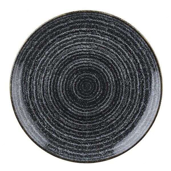 Piatto Piano Coupe Studio Prints Homespun Charcoal Black per ristorazione - Imballo 12 pz