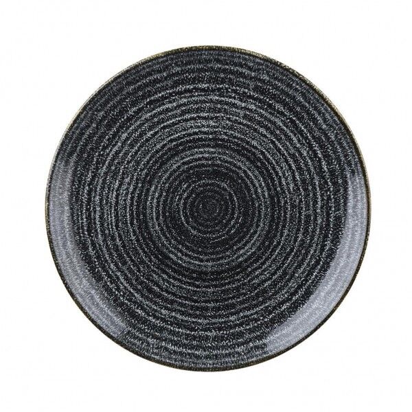 Piatto Piano Coupe Studio Prints Homespun Charcoal Black - per ristoranti - Imballo 12 pz