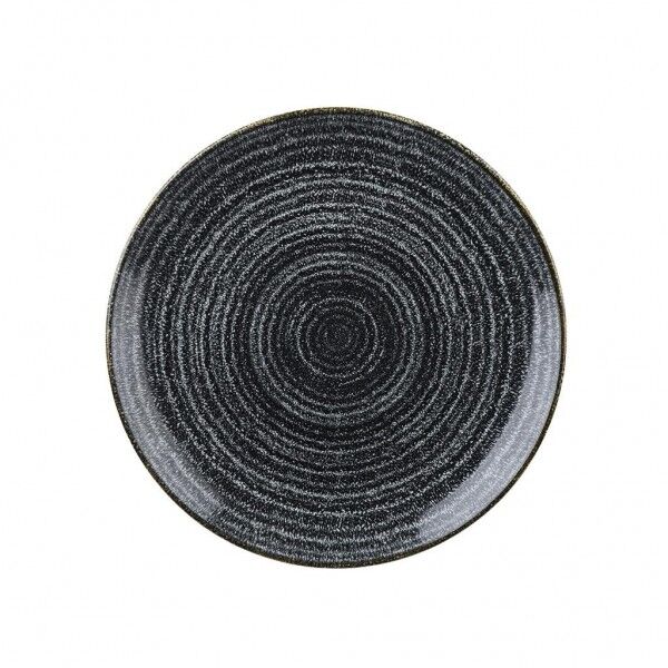 Piatto Piano Coupe 21.7 cm Studio Prints Homespun Charcoal Black per ristorazione - Imballo 12 pz