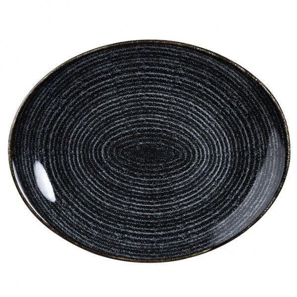 Piatto Ovale Coupe 31.7x25.5 cm Charcoal Black per ristoranti - Imballo 12 pz
