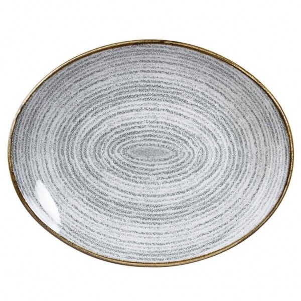 Piatto Ovale Coupe Studio Prints Homespun Stone Grey per ristorante - Imballo 12 pz