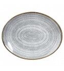 Piatto Ovale Coupe Studio Prints Homespun Stone Grey per ristorante - Imballo 12 pz