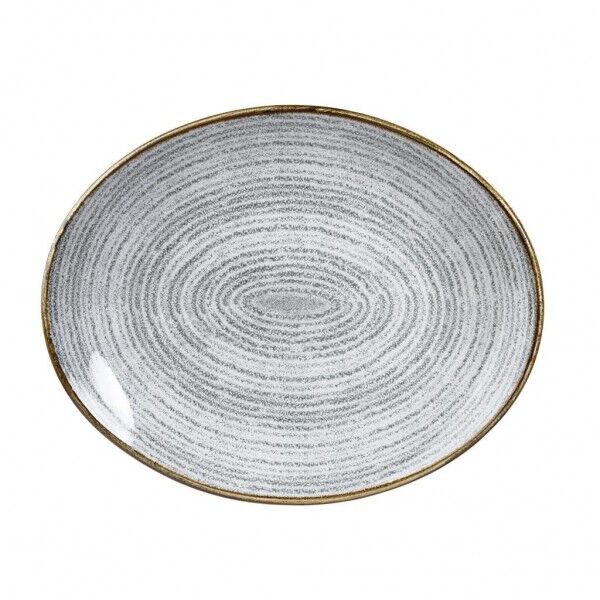 Piatto Ovale Coupe 27x22.9 cm Studio Prints Homespun Stone Grey - per hotel - Imballo 12 pz