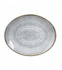 Piatto Ovale Coupe 27x22.9 cm Studio Prints Homespun Stone Grey - per hotel - Imballo 12 pz