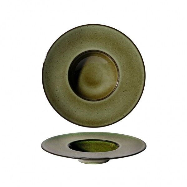 Piatto Gourmet Fondo 18 cm Saturno Ambitious Verde per hotel - Imballo 4 pz