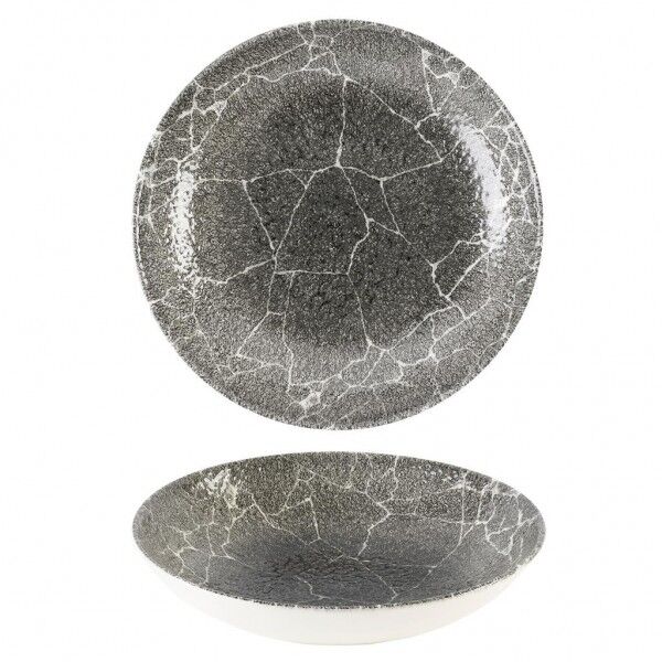Piatto Fondo Coupe Quartz Black per ristoranti - 24.8 cm - Imballo 12 pz