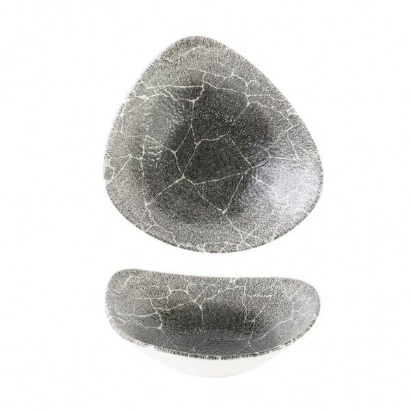 Piatto Fondo Triangolare 18.5 cm Quartz Black per ristoranti - Imballo 12 pz