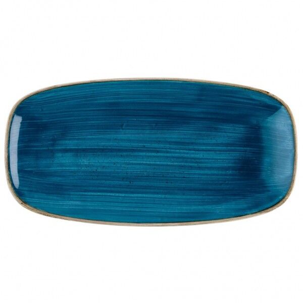 Piatto Rettangolare Java Blue Stonecast Churchill 35.5x18x9 cm per ristoranti - Imballo 6 pz