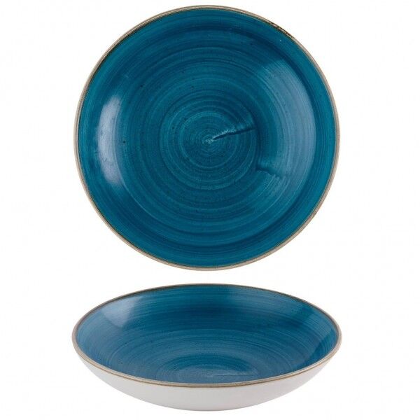 Piatto Fondo Coupe 24.8 cm Java Blue Stonecast Churchill per ristoranti - Imballo 12 pz