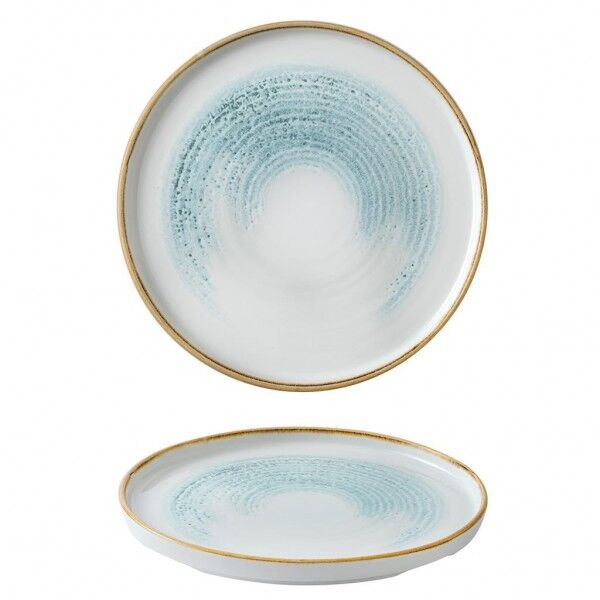 Piatto Piano Walled 26 cm Aquamarine Churchill - per ristoranti - Imballo 6 pz