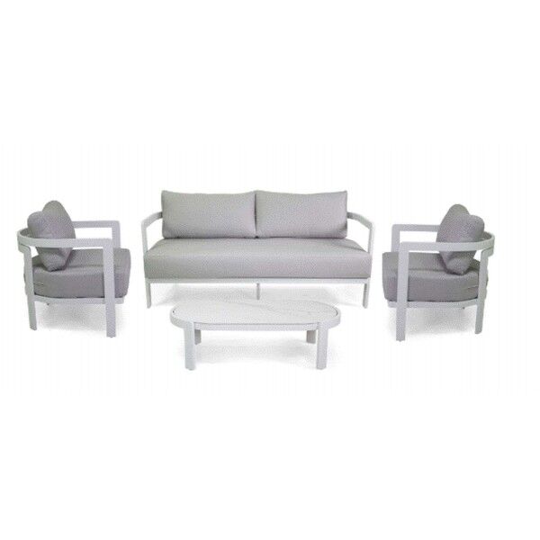 Set Lounge Contract ALEDO Antracite/Beige: Arredo Esterno Alluminio e Pietra Sinterizzata - Stark s.r.l.