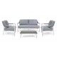 Set Lounge TILDEN Bianco/Grigio: Arredo Contract Alluminio, Corda e Pietra Sinterizzata - Stark s.r.l.