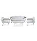 Salotto Contract NEW RIVERSIDE Bianco: Set Alluminio Antiruggine, HPL e Cuscini Olefina