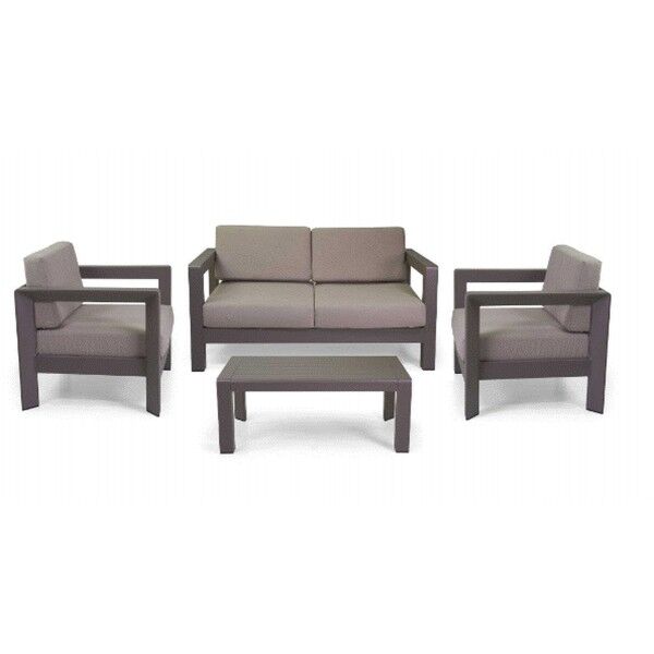 Set Lounge EL PASO Bianco: Arredo Contract Alluminio Robusto e Cuscini Olefina Bianchi - Stark s.r.l.