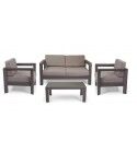 Set Lounge EL PASO Bianco: Arredo Contract Alluminio Robusto e Cuscini Olefina Bianchi