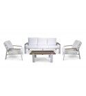 Set Lounge RIVERSIDE (S646908) Bianco: Alluminio Antiruggine, HPL e Cuscini Olefina per Contract