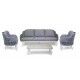 Set Lounge WICHITA Bianco/Grigio Chiaro: Arredo Giardino B2B Alluminio, Corda e Pietra Sinterizzata - Stark s.r.l.