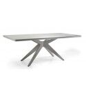 Tavolo Professionale CONRADO Antracite 200x100: Alluminio e Piano Pietra Sinterizzata Effetto Marmo