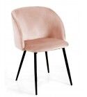 Poltrona Design RUBY Crema: Velluto Avvolgente e Metallo Nero per Interni B2B Chic
