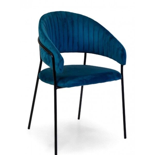 Poltrona Design CHLOE Crema: Velluto a Coste, Braccioli e Metallo Nero per Interni B2B - Stark s.r.l.