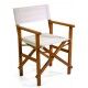 Poltroncina MIRAMAR Legno Acacia Naturale: Sedia con Braccioli e Tessuto Olefina Crema per Esterni B2B - Stark s.r.l.