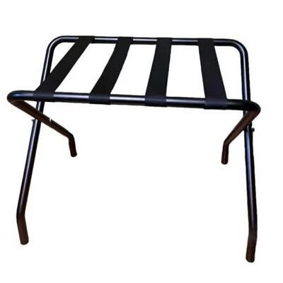 Reggivaligia per hotel,robusto realizzato in acciaio con finitura nera e cinghie in PVC