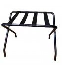 Reggivaligia per hotel, realizzato in acciaio con finitura nera e cinghie in PVC