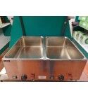 USATO - Tavola calda da banco bagno maria 2xGN1/1 con temperature differenziate e rubinetti.