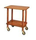 Carrello gueridon in legno. Due piani 70x50 cm. Ruote piroettanti. 4 colorazioni. CL903