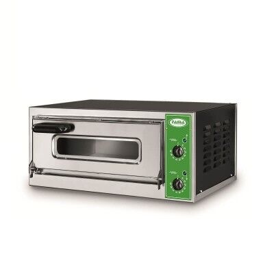 Professional stainless steel pizza oven with glass and refractory bottom - Fama industrie