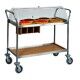 Trolley for desserts, cheeses and appetizers Width 111cm. Stainless steel and wooden top. plexiglass dome. Width 111c...