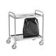 Stainless steel service cart with holes for waste bags. CA1391S - Forcar Multiservice