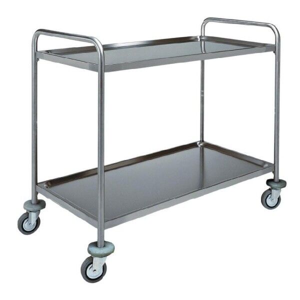 Stainless steel service trolley, with two tops. - Forcar Multiservice