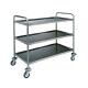 Stainless steel service trolley. Three soundproof shelves. total capacity 100 kg. - Forcar Multiservice
